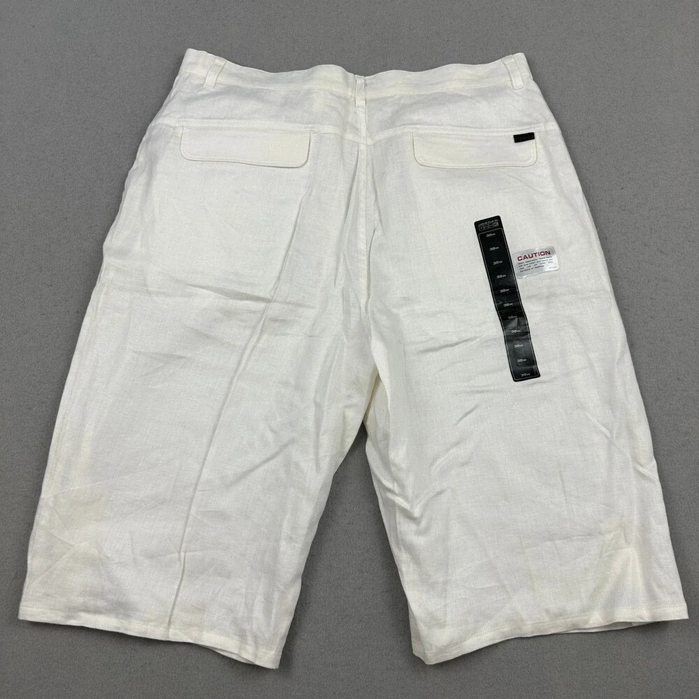 Vintage Jordan Shorts Men 38 Beige Baggy Two-3 Cargo Hip Hop Linen Y2K Deadstock